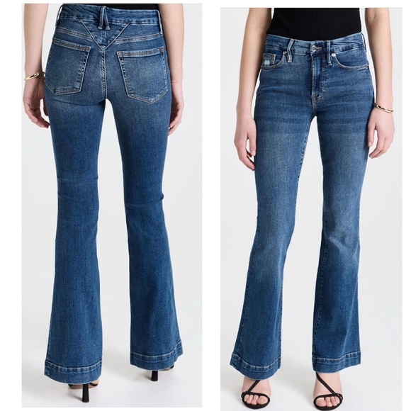 Good American Women's Good Flare with Deco Back Yoke A Blue Denim Jeans Size 26 - Picture 4 of 12